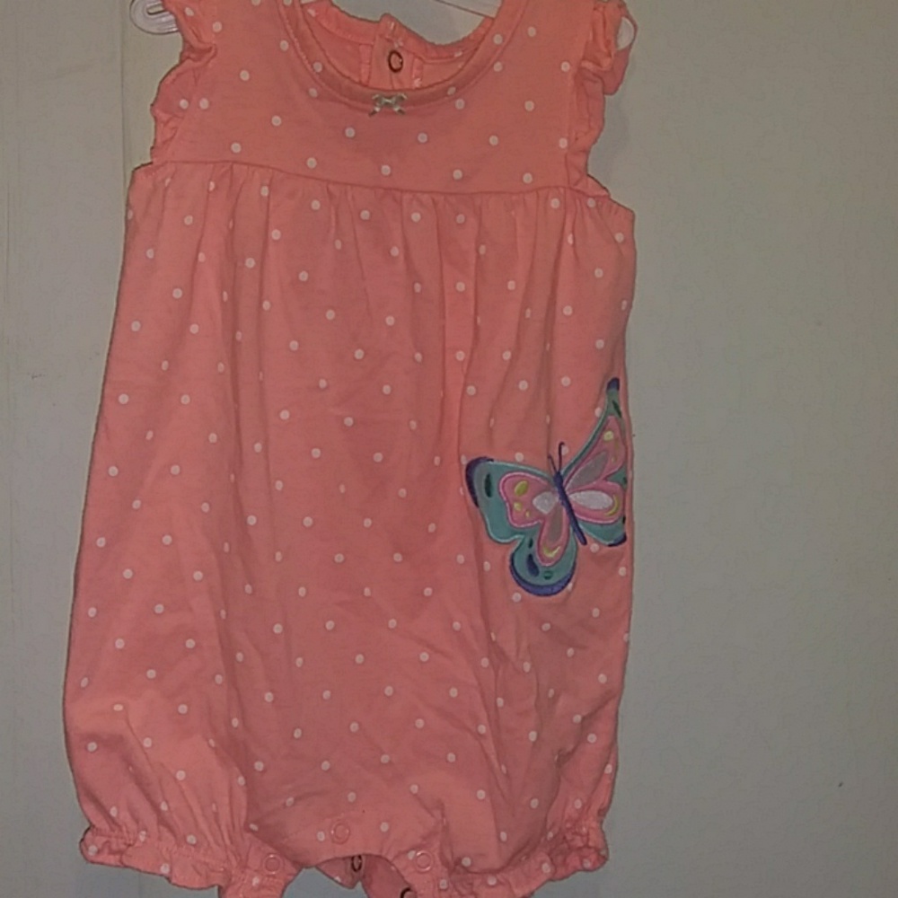 Carter's polka dot butterfly romper